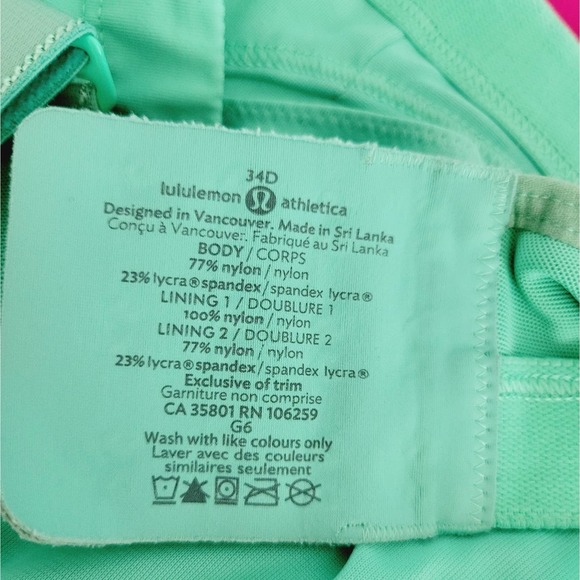 Lululemon Ta Ta Tamer Bra | Opal | 34D - Picture 11 of 11